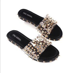 Black studded sandals
